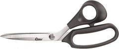 Clauss - 6" LOC, 9-1/2" OAL Stainless Steel Bent Shears - Plastic Offset Handle, For Paper, Fabric - All Tool & Supply