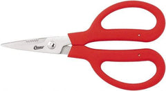 Clauss - 3" LOC, 9-1/4" OAL Stainless Steel Blunt Point Trimmers - Serrated, Plastic Handle, For Paper, Fabric - All Tool & Supply