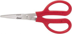 Clauss - 4" LOC, 7" OAL Stainless Steel Dubbed Trimmers - Serrated, Plastic Handle, For Paper, Fabric - All Tool & Supply