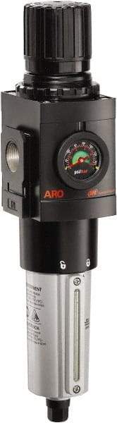 ARO/Ingersoll-Rand - 3/4" NPT Port Heavy Duty 1 Piece Filter/Regulator FRL Unit - Metal Bowl, 236 SCFM, 250 Max psi, 14.689" High x 4.091" Long, Automatic Drain - All Tool & Supply