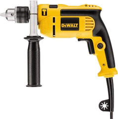 DeWALT - 120 Volt 1/2" Keyed Chuck Electric Hammer Drill - 0 to 47,600 BPM, 0 to 2,800 RPM, Reversible, Pistol Grip with Side Handle - All Tool & Supply