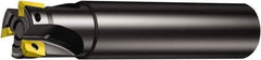 Sandvik Coromant - 63/64" Cut Diam, 15.7mm Max Depth of Cut, 63/64" Shank Diam, 120mm OAL, Indexable Square Shoulder Ramping End Mill - R390-17.. Inserts, Cylindrical Shank, 90° Lead Angle, Through Coolant, Series CoroMill 390 - All Tool & Supply