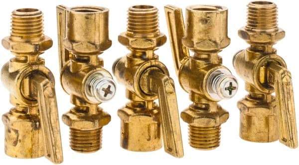 Parker - 1/4" Pipe, Female Pipe to Male Pipe Drain Cock & Shutoff Valve - 1/4-18 Thread, 30 Max psi - All Tool & Supply