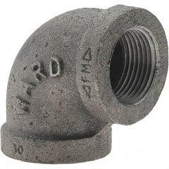 Value Collection - Size 3/4", Class 150, Malleable Iron Black Pipe 90° Elbow - 150 psi, Threaded End Connection - All Tool & Supply