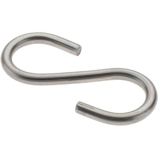 Value Collection - 304 Stainless Steel Uncoated S-Hook - 26 Lb Capacity, 0.148" Wire, 2" OAL - All Tool & Supply