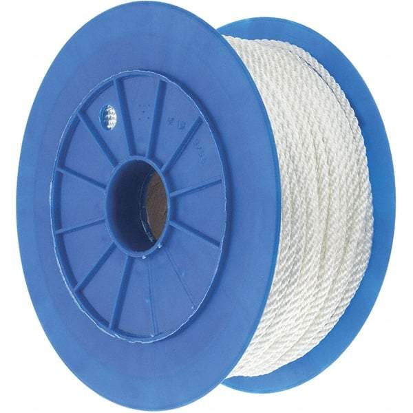 Value Collection - 600' Max Length Nylon Solid Braid Rope - 1/4" Diam, 124 Lb Capacity - All Tool & Supply