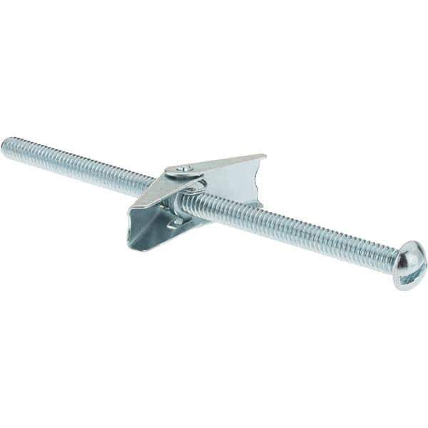 Value Collection - 1/4" Diam, 5" Long, Toggle Bolt Drywall & Hollow Wall Anchor - Steel, Use with Concrete/Masonry, Hollow Tile, Plaster & Wallboard - All Tool & Supply