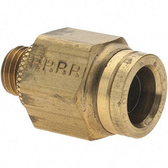 Parker - 1/2" Outside Diam, M12 Metric, Brass Push-to-Connect Tube Connector - 250 Max psi, Tube to Metric Thread Connection, Buna-N O-Ring - All Tool & Supply