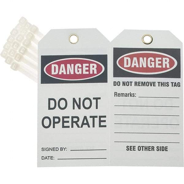 Value Collection - 5-1/2" High x 3" Long, CAUTION - DO NOT OPERATE, English Safety & Facility Tag - Tag Header: Danger - All Tool & Supply