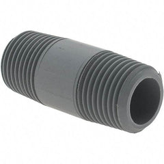 Value Collection - 1/2" Pipe, 2" Long CPVC Threaded Plastic Pipe Nipple - Gray - All Tool & Supply