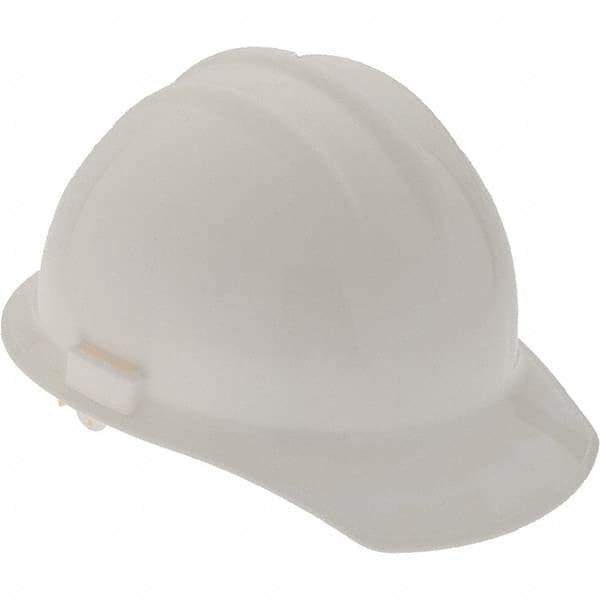 Value Collection - ANSI Type I, Class E & G Rated, 6-Point, Hard Hat - White, Standard Brim - All Tool & Supply