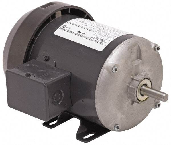 US Motors - 3/4 hp, TEFC Enclosure, No Thermal Protection, 1,425 RPM, 110/220 Volt, 50 Hz, Industrial Electric AC/DC Motor - Size 56 Frame, Rigid Mount, 1 Speed, Ball Bearings, 12.2/6.1 Full Load Amps, B Class Insulation, Reversible - All Tool & Supply