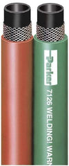 Parker - 3/16" Inside x 7/16" Outside Diam, Grade R Welding Hose - Green & Red, Twin Style, 200 psi Working Pressure - All Tool & Supply