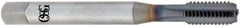 OSG - M24x1.50 Metric Fine 6H 5 Flute TiCN Finish Powdered Metal Straight Flute Machine Tap - Bottoming, Right Hand Thread, 160mm OAL, 2-7/32" Thread Length, D6 Limit, Oversize - Exact Industrial Supply