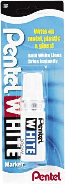 Pentel - White Permanent Marker - Broad Tip, AP Nontoxic Ink - All Tool & Supply