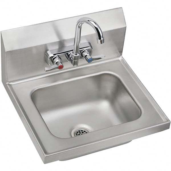 ELKAY - Stainless Steel Sinks Type: Hand Sink Wall Mount w/Manual Faucet Outside Length: 16-3/4 (Inch) - All Tool & Supply