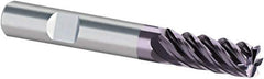 Guhring - 1/4", 5 Flute, Single End, Solid Carbide, Corner Chamfer End Mill - 3-1/4" OAL, 45° Helix, Right Hand Flute, 1-1/4" LOC, Right Hand Cut - All Tool & Supply