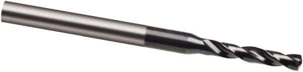 Guhring - 1.1mm, 140° Point, Solid Carbide Micro Drill Bit - 47mm OAL, 6.6mm Flute Length, 3mm Shank Diam, Series 6400 - All Tool & Supply