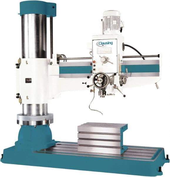 Clausing - 62.2" Swing, Geared Head Radial Arm Drill Press - 12 Speed, 7-1/2 hp, Three Phase - All Tool & Supply