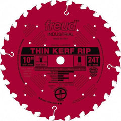 Freud - 10" Diam, 5/8" Arbor Hole Diam, 24 Tooth Wet & Dry Cut Saw Blade - Carbide-Tipped, Standard Round Arbor - All Tool & Supply