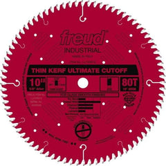 Freud - 10" Diam, 5/8" Arbor Hole Diam, 80 Tooth Wet & Dry Cut Saw Blade - Carbide-Tipped, Standard Round Arbor - All Tool & Supply