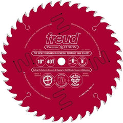 Freud - 10" Diam, 5/8" Arbor Hole Diam, 40 Tooth Wet & Dry Cut Saw Blade - Carbide-Tipped, Standard Round Arbor - All Tool & Supply