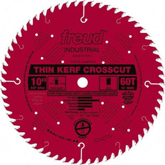 Freud - 10" Diam, 5/8" Arbor Hole Diam, 60 Tooth Wet & Dry Cut Saw Blade - Carbide-Tipped, Standard Round Arbor - All Tool & Supply