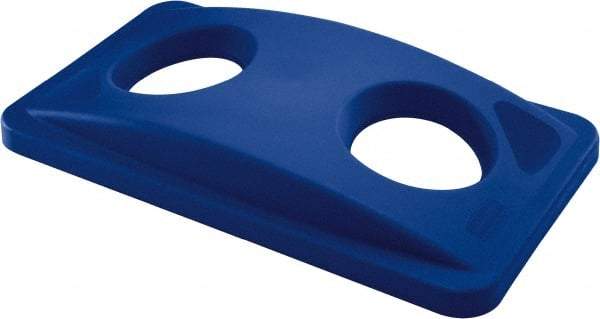 Rubbermaid - Rectangle Lid for Use with Rectangular Recycle Containers - Blue, For Slim Jim Trash Cans - All Tool & Supply