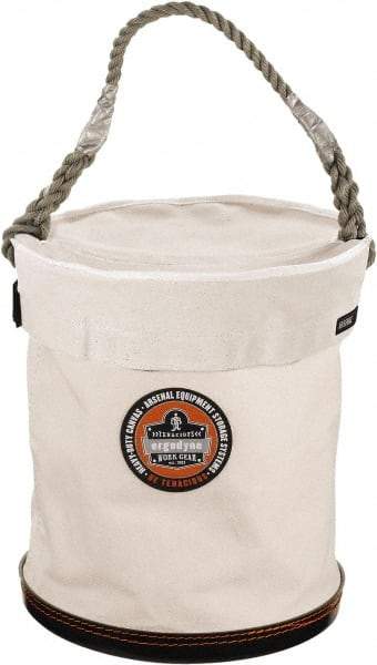 Ergodyne - 1 Pocket White Canvas Bucket Tool Organizer - 12-1/2" Wide x 12-1/2" Deep x 15" High - All Tool & Supply