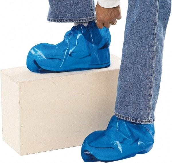 PolyConversions - Size M, Polyolefin, Non-Skid Shoe Cover - Blue, Chemical Resistant - All Tool & Supply