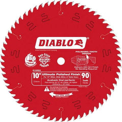 Freud - 10" Diam, 5/8" Arbor Hole Diam, 90 Tooth Wet & Dry Cut Saw Blade - Carbide-Tipped, Fine Finishing Action, Standard Round Arbor - All Tool & Supply