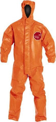 Dupont - Size 5XL Film Laminate Chemical Resistant Flame Resistant/Retardant Coveralls - Orange, Zipper Closure, Elastic Cuffs, Elastic Ankles - All Tool & Supply