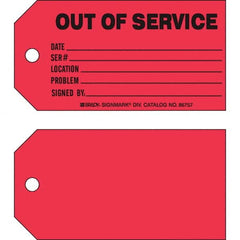 Brady - Safety & Facility Tags Message Type: Safety Tag Header: OUT OF SERVICE - All Tool & Supply