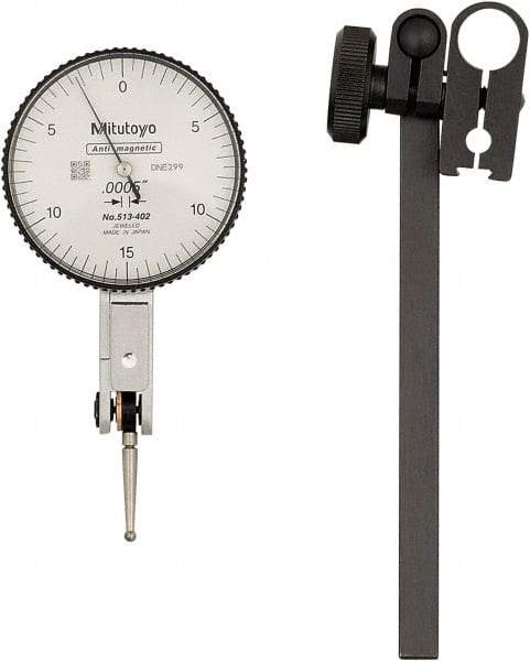 Mitutoyo - 0.03" Range, 0-15-0 Dial Reading, 0.0005" Graduation Dial Drop Indicator - 40mm Dial, 1/2" Range per Revolution, Includes NIST Traceability Certification - All Tool & Supply