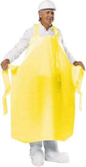 PolyConversions - 35" Wide x 55" Long x 8 mil Thick Chemical Resistant Bib Apron - Polyolefin, Yellow, Waterproof, Resists Chemicals, Fats, Oils, Dry Particles, Liquid Splashes - All Tool & Supply