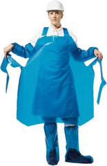 PolyConversions - 35" Wide x 55" Long x 6 mil Thick Chemical Resistant Bib Apron - Polyolefin, Blue, Waterproof, Resists Chemicals, Fats, Oils, Dry Particles, Liquid Splashes - All Tool & Supply