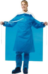 PolyConversions - 35" Wide x 45" Long x 4 mil Thick Chemical Resistant Bib Apron - Polyolefin, Blue, Waterproof, Resists Chemicals, Fats, Oils, Dry Particles, Liquid Splashes - All Tool & Supply