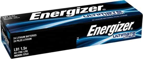 Energizer - Size AA, Lithium, Standard Battery - 1.5 Volts, Button Tab Terminal, FR6 - All Tool & Supply