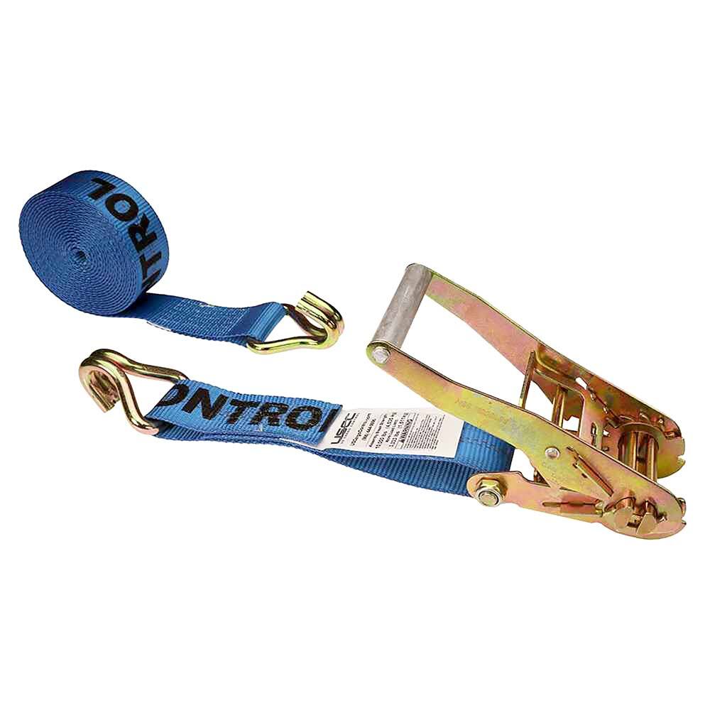 US Cargo Control - Slings & Tiedowns (Load-Rated); Type: Ratchet Tie Down ; Length (Feet): 30 ; Basket Capacity (Lb.): 3333 ; Material: Polyester ; Color: Blue - Exact Industrial Supply