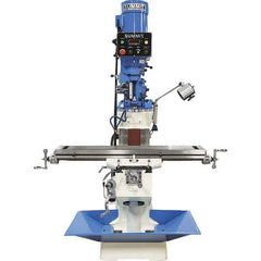 Summit - 9" Table Width x 49" Table Length, Electronic Variable Speed Control, 3 Phase Knee Milling Machine - R8 Spindle Taper, 3 hp - All Tool & Supply