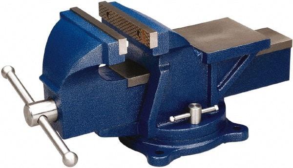 Wilton - 5" Jaw Width, 5" Opening Capacity, 2-1/2" Throat Depth, Steel Swivel Bench Vise - Bolt Down Base Attachment - All Tool & Supply