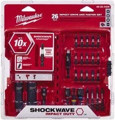 Milwaukee Tool - 26 Piece, Screwdriver Power Bit Set - #1 to #3 Phillips, 1/4 to 9/16" Hex, T20 to T30 Torx - All Tool & Supply