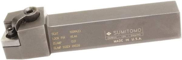 Sumitomo - MSRN, Right Hand Cut, 15° Lead Angle, 1" Shank Height x 1" Shank Width, Positive Rake Indexable Turning Toolholder - 6" OAL, SNMG 432 Insert Compatibility, Series Multi-Option - All Tool & Supply