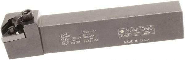 Sumitomo - MTGN, Right Hand Cut, 0° Lead Angle, 3/4" Shank Height x 3/4" Shank Width, Negative Rake Indexable Turning Toolholder - 4-1/2" OAL, TNMG 322 Insert Compatibility, Series Multi-Option - All Tool & Supply