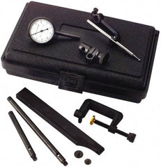 TESA Brown & Sharpe - 8 Piece, 0mm to 0.2mm Measuring Range, 38mm Dial Diam, 0-100 Dial Reading, White Dial Test Indicator Kit - 12.7mm Contact Point Length, 0.001mm Dial Graduation - All Tool & Supply