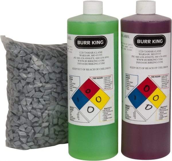 Burr King - Ceramic Carrier, Ceramic Abrasive, Polishing Tumbling Media - Triangle Shape - All Tool & Supply