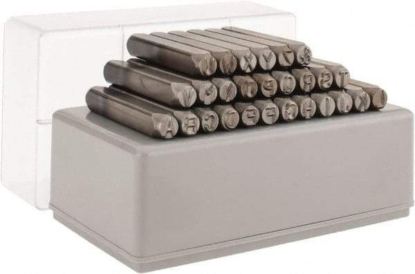 C.H. Hanson - 27 Piece, 1/4" Character Steel Stamp Set - Letters, Standard - All Tool & Supply