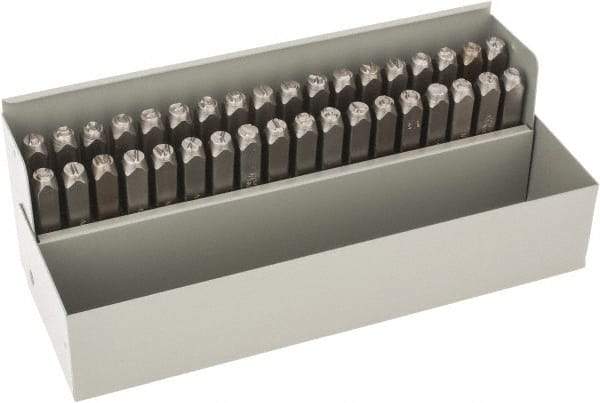 C.H. Hanson - 36 Piece, 1/4" Character Steel Stamp Set - Letters & Figures, Standard - All Tool & Supply