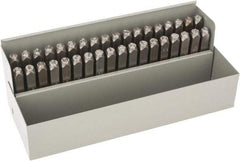 C.H. Hanson - 36 Piece, 1/4" Character Steel Stamp Set - Letters & Figures, Standard - All Tool & Supply