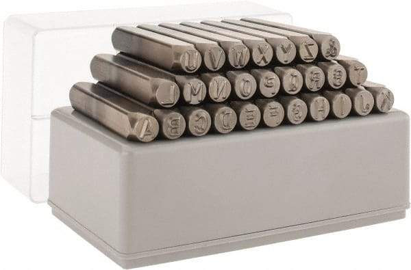 C.H. Hanson - 27 Piece, 1/4" Character Steel Stamp Set - Letters, Heavy Duty - All Tool & Supply